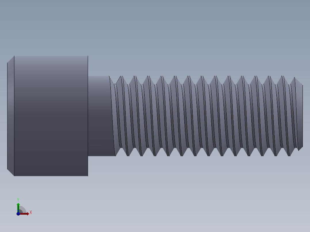 粗螺纹 SHCS 螺钉-SHCS 9.525.x16x1.SLDPRT前视图