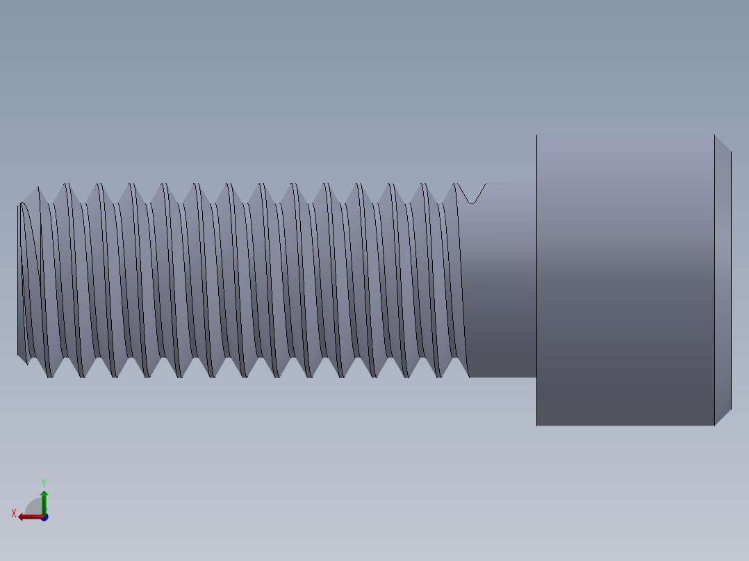 粗螺纹 SHCS 螺钉-SHCS 9.525.x16x1.SLDPRT后视图