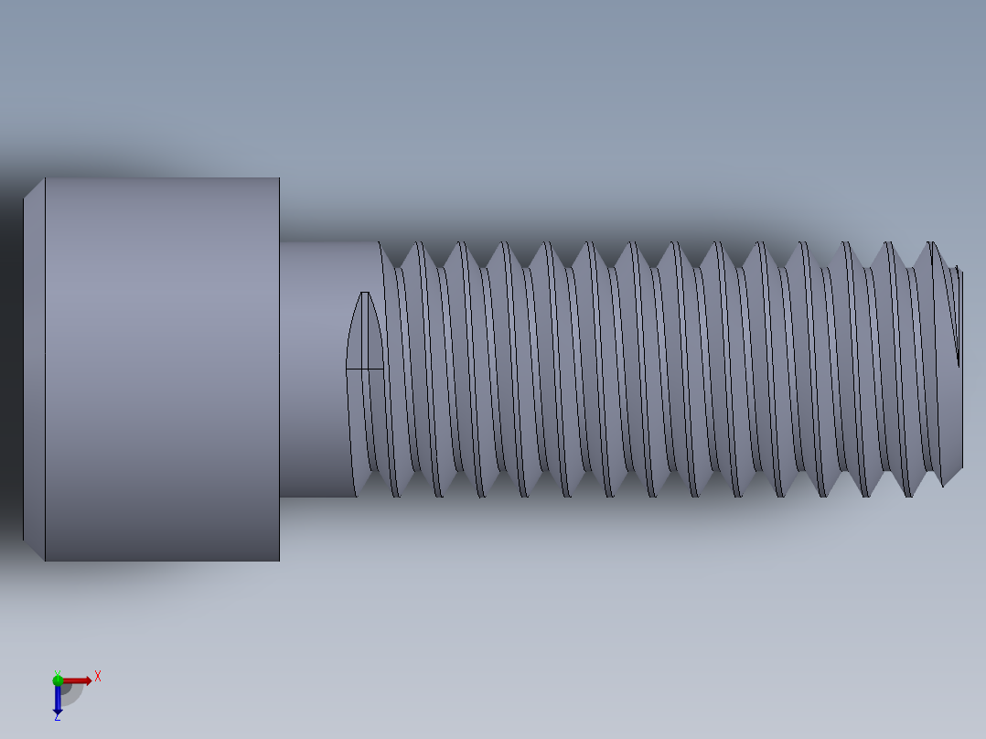 粗螺纹 SHCS 螺钉-SHCS 9.525.x16x1.SLDPRT俯视图