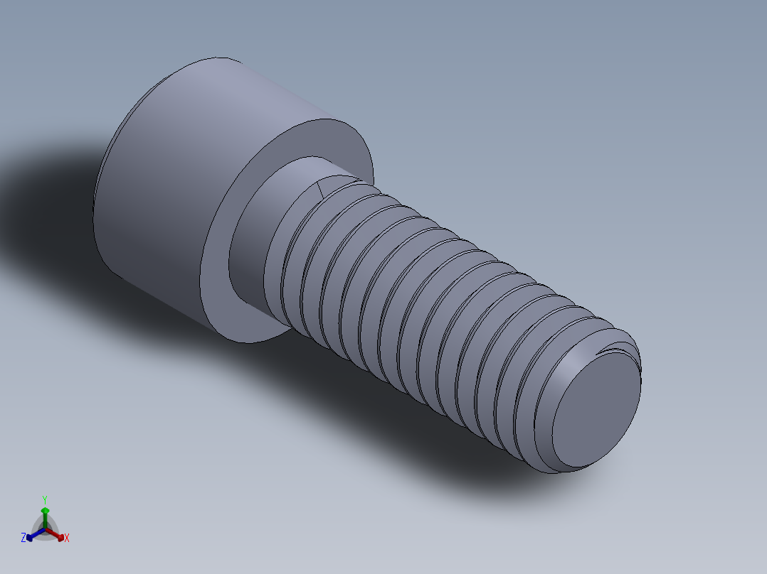 粗螺纹 SHCS 螺钉-SHCS 9.525.x16x1.SLDPRT正等轴测图