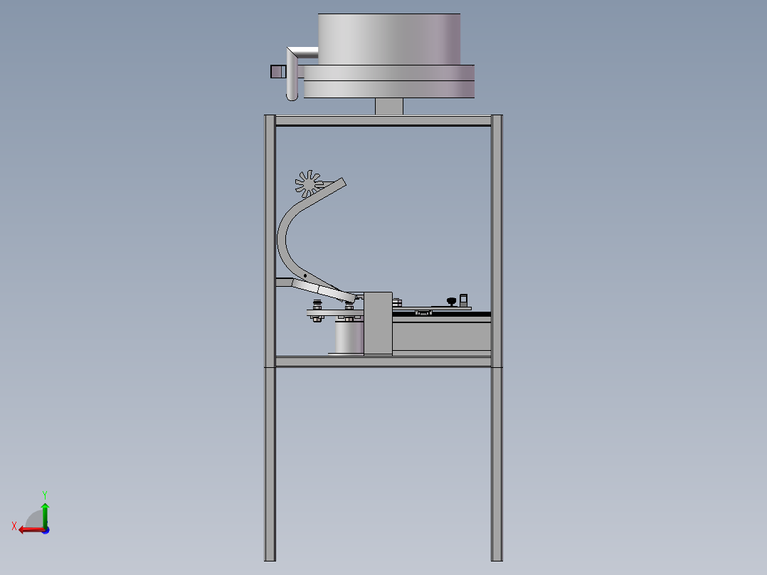 瓶盖切环机模型后视图