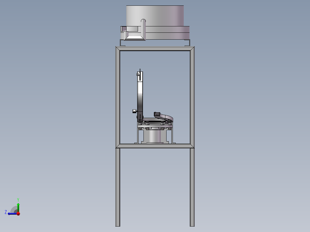 瓶盖切环机模型右视图