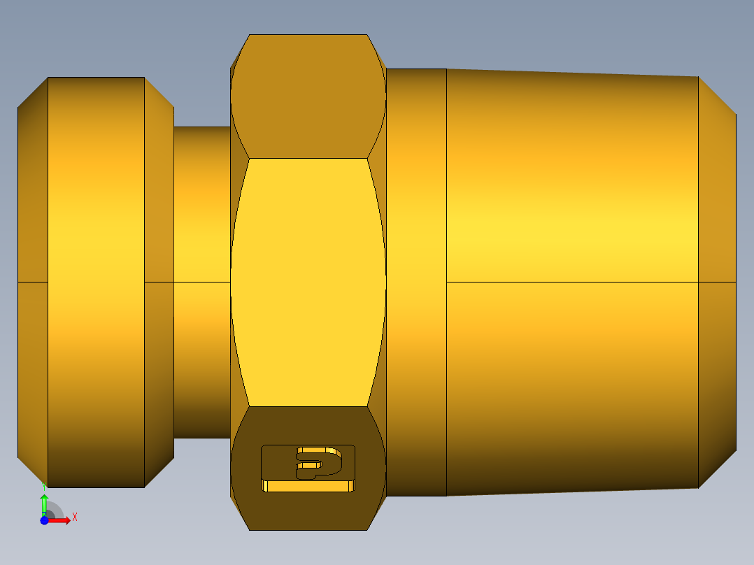 倒齿式工业管接头Ball-End Joint Adapter to Male Pipe 127HB-6-6前视图