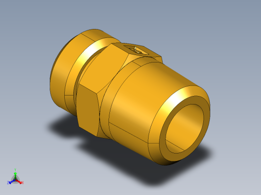 倒齿式工业管接头Ball-End Joint Adapter to Male Pipe 127HB-6-6正等轴测缩略图