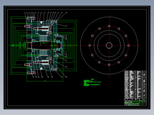 JX595-湿式多盘失效传动轴后桥制动器CAD图纸参考资料