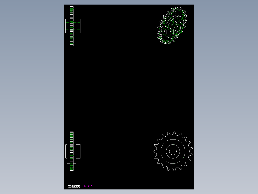 鏈輪惰輪(工程塑膠製)BIS-2D多系列多零件图纸模型