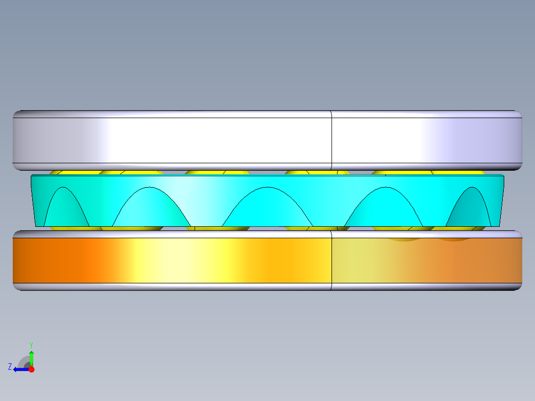 平面推力球轴承51307右视图