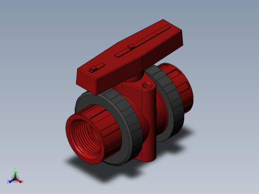 PVC管件-1in_BallValve正等轴测缩略图