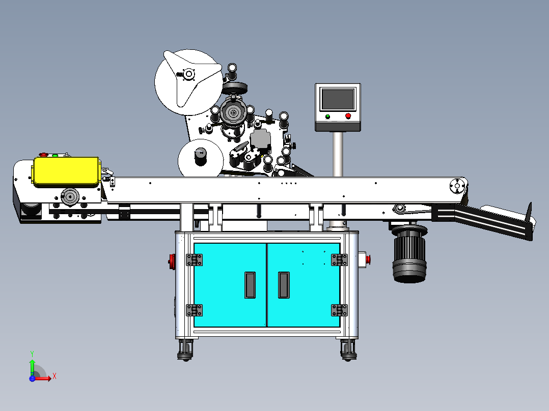 平面贴标机stp前视图
