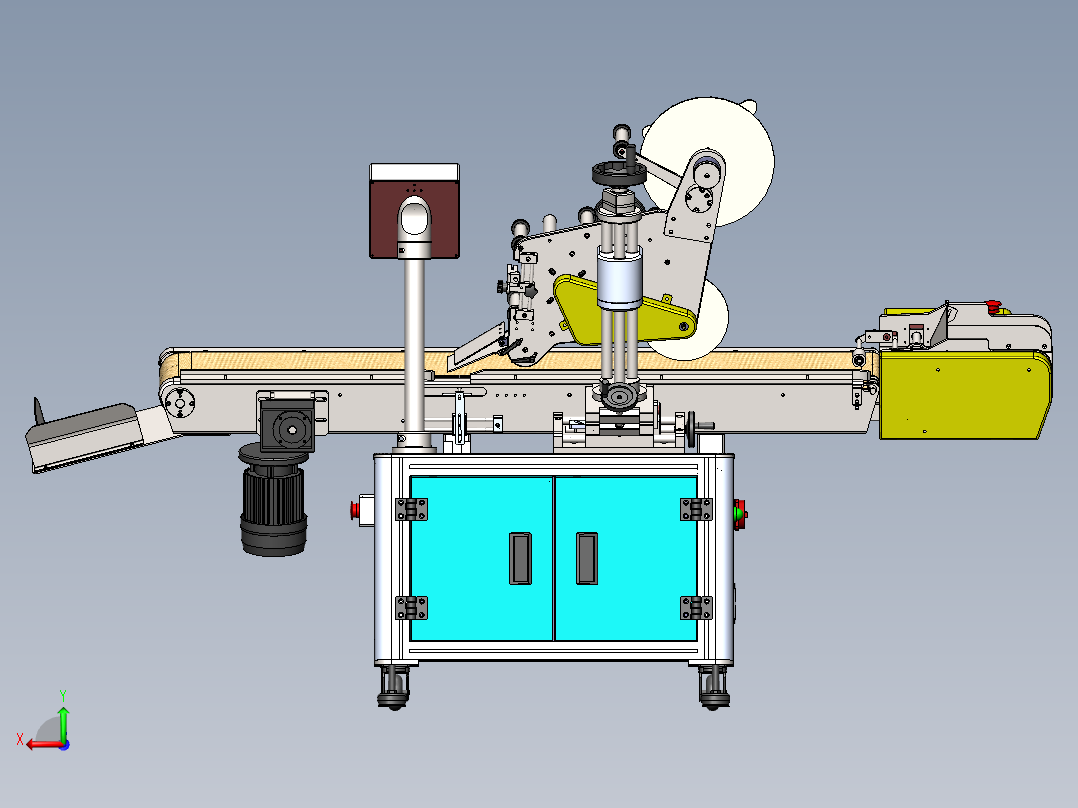 平面贴标机stp后视图