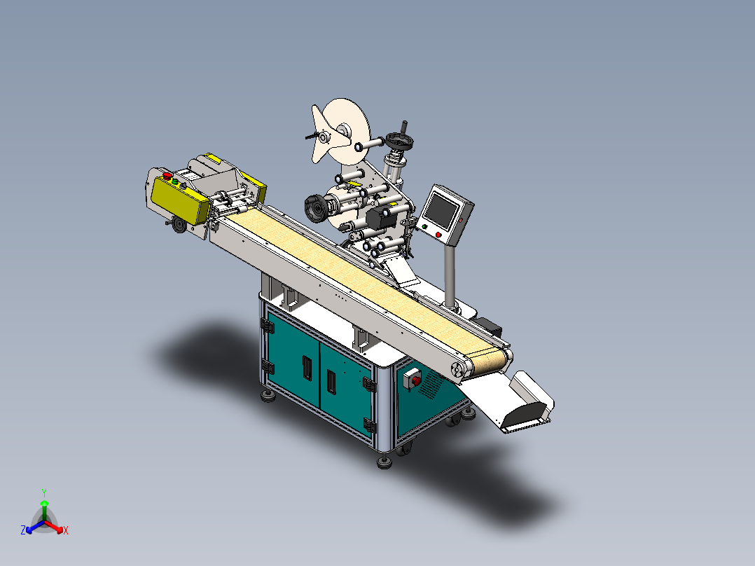 平面贴标机stp正等轴测图