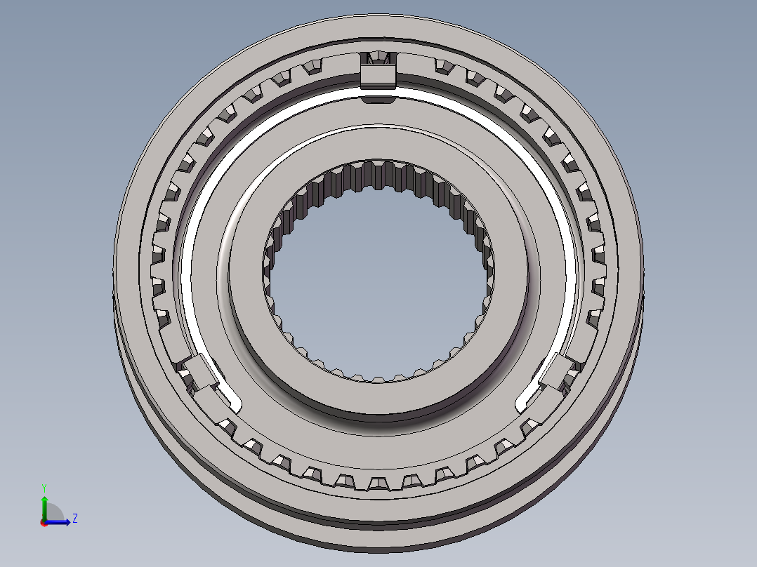 汽车变速箱3456档同步器总成左视图