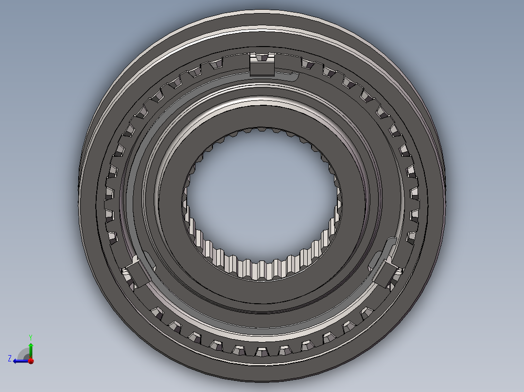 汽车变速箱3456档同步器总成右视图