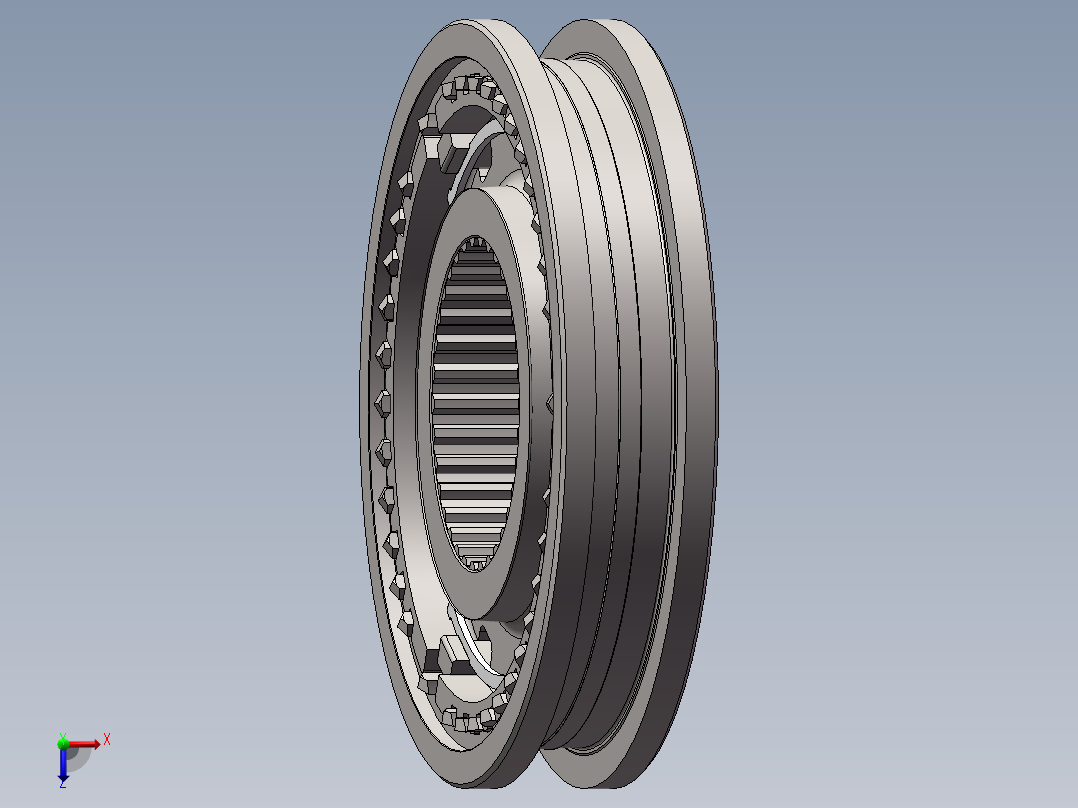 汽车变速箱3456档同步器总成俯视图