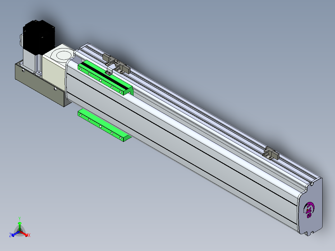 同步带滑台-半封闭B13H-L45-S450-L-P40-D3主视图
