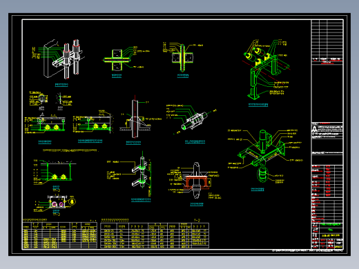 暖通工程设计cad空调水管支吊架大样图