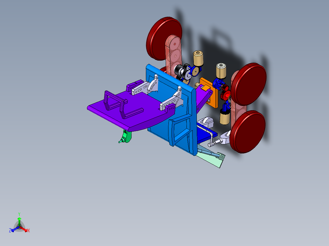 旋转式双轮电动轮椅设计-含三维catia图