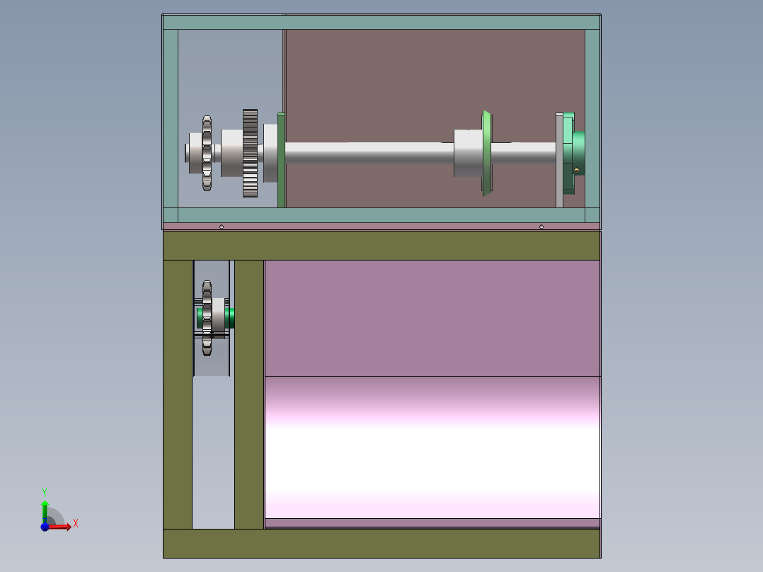 滚刀式裁切机sw18可编辑+cad前视图