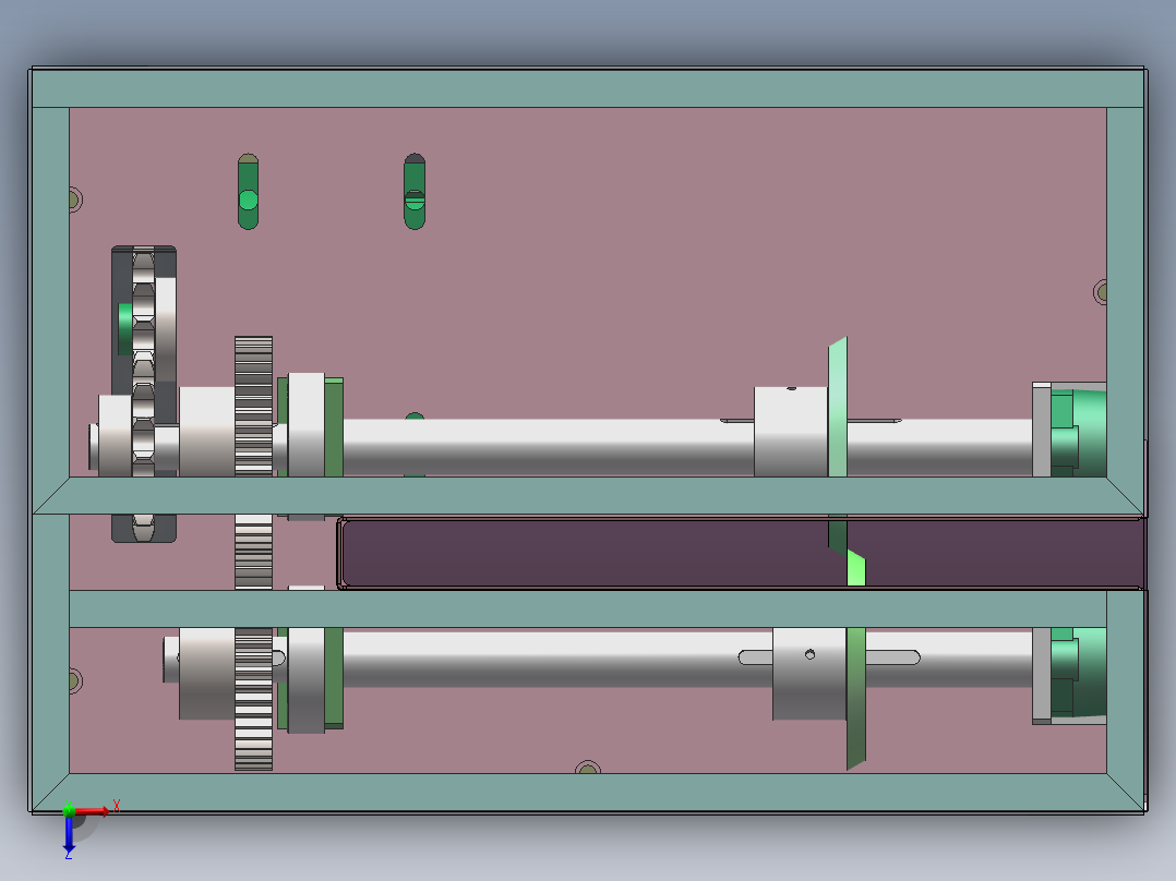 滚刀式裁切机sw18可编辑+cad俯视图