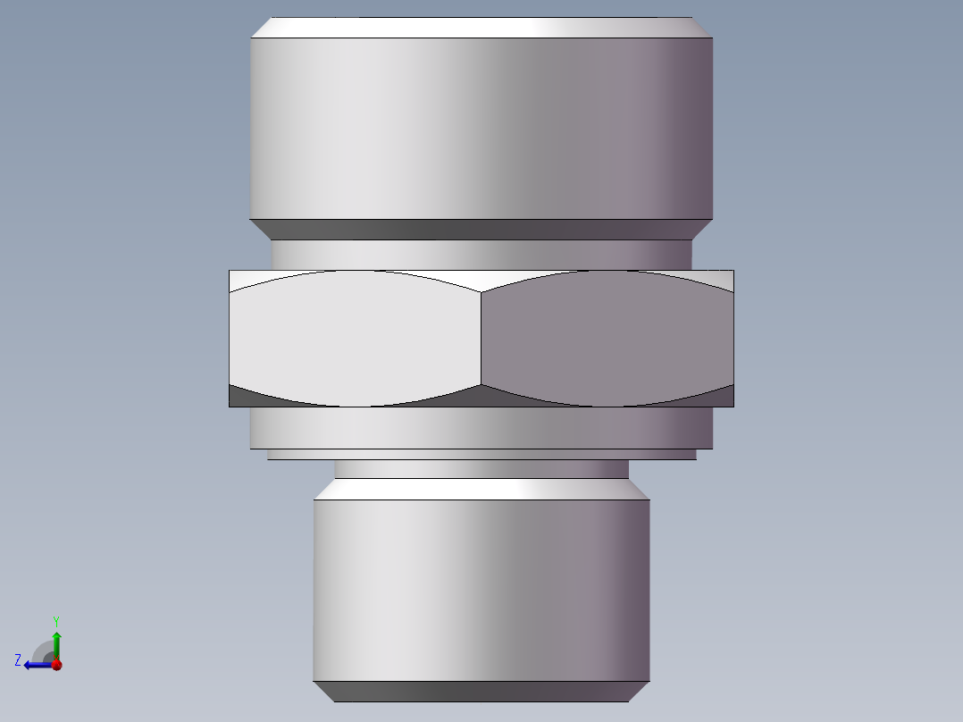 公制螺纹ED密封、1CM-22-16WD非标右视图