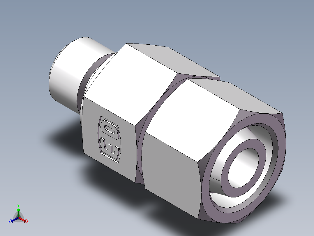 直通管螺纹组合接头、2BC-04-18WD非标主视图