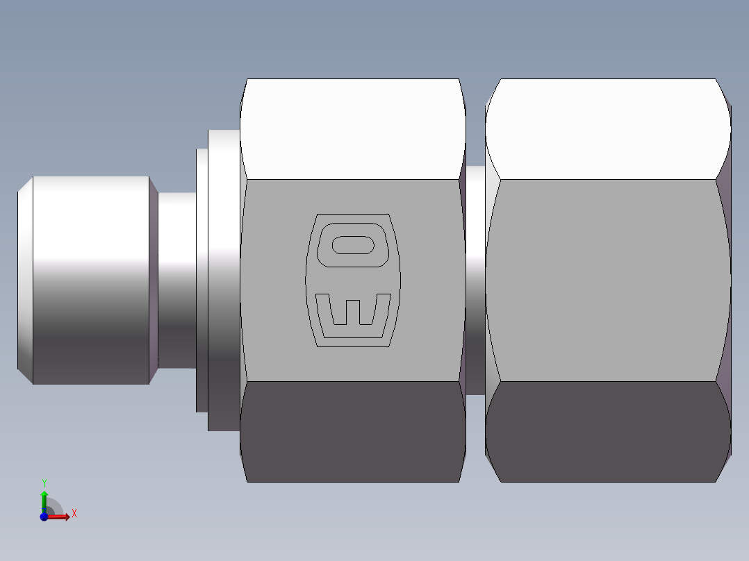 直通管螺纹组合接头、2BC-04-18WD非标前视图