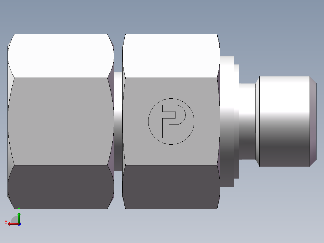 直通管螺纹组合接头、2BC-04-18WD非标后视图