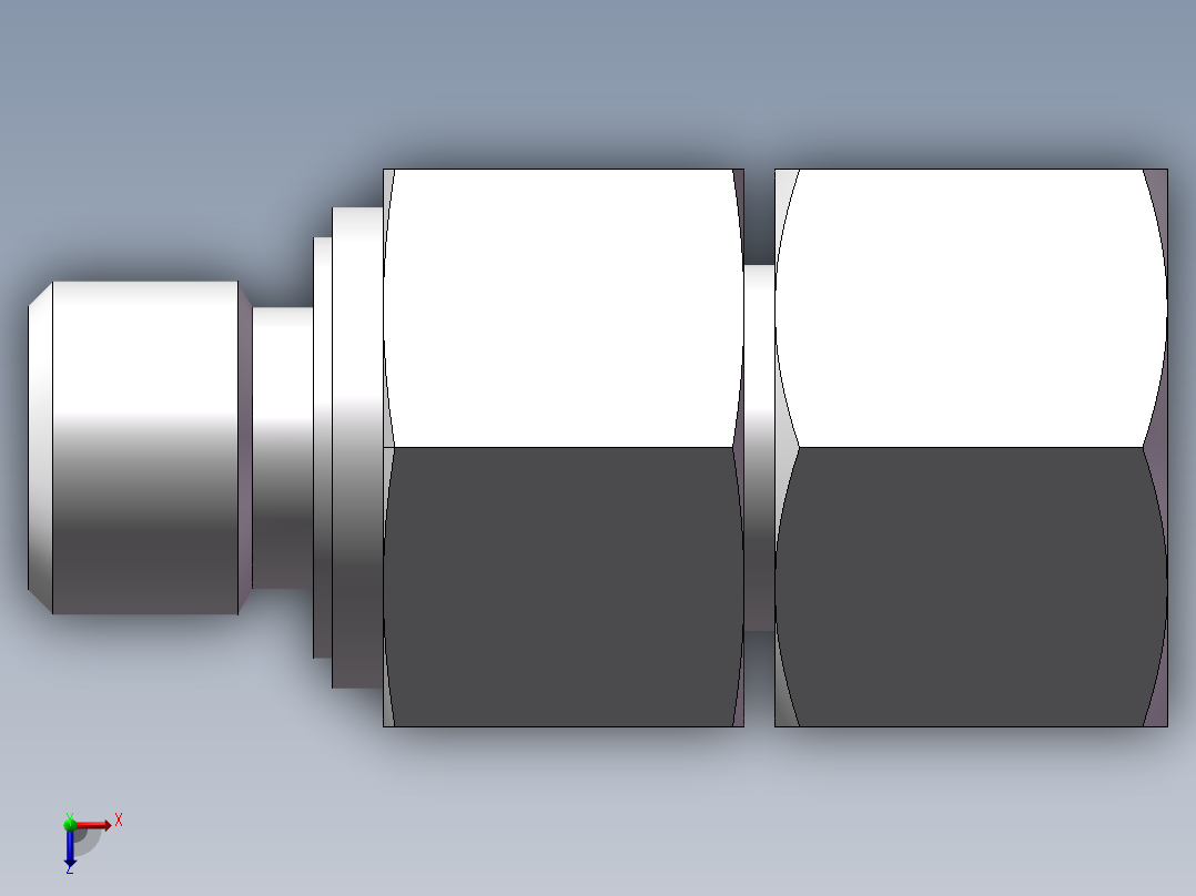 直通管螺纹组合接头、2BC-04-18WD非标俯视图