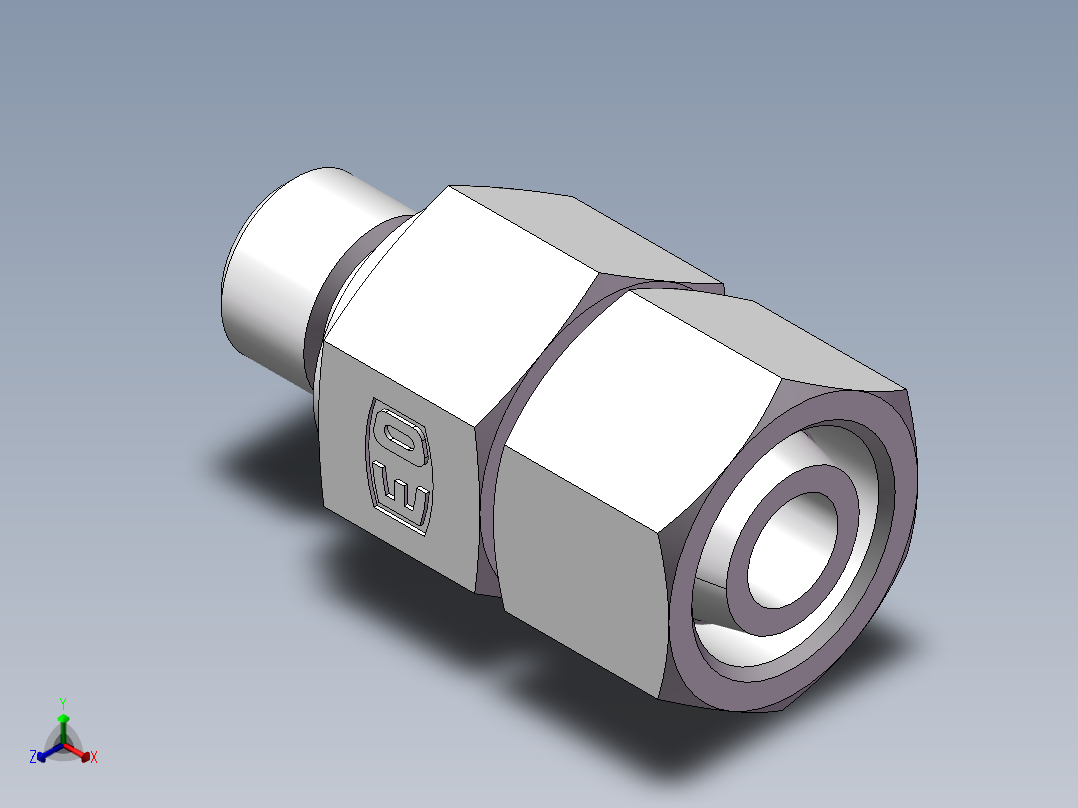 直通管螺纹组合接头、2BC-04-18WD非标正等轴测图