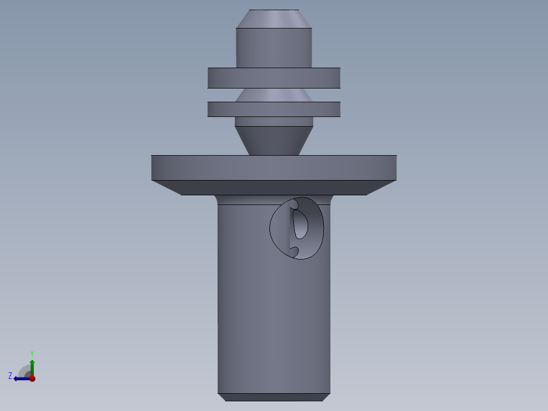 液压泵活塞零件右视图