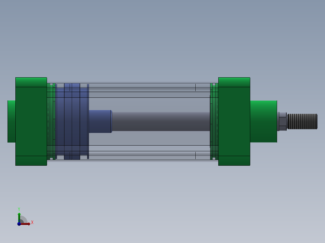 蓝色气动气缸r-100x25x160-1.snapshot.1前视图