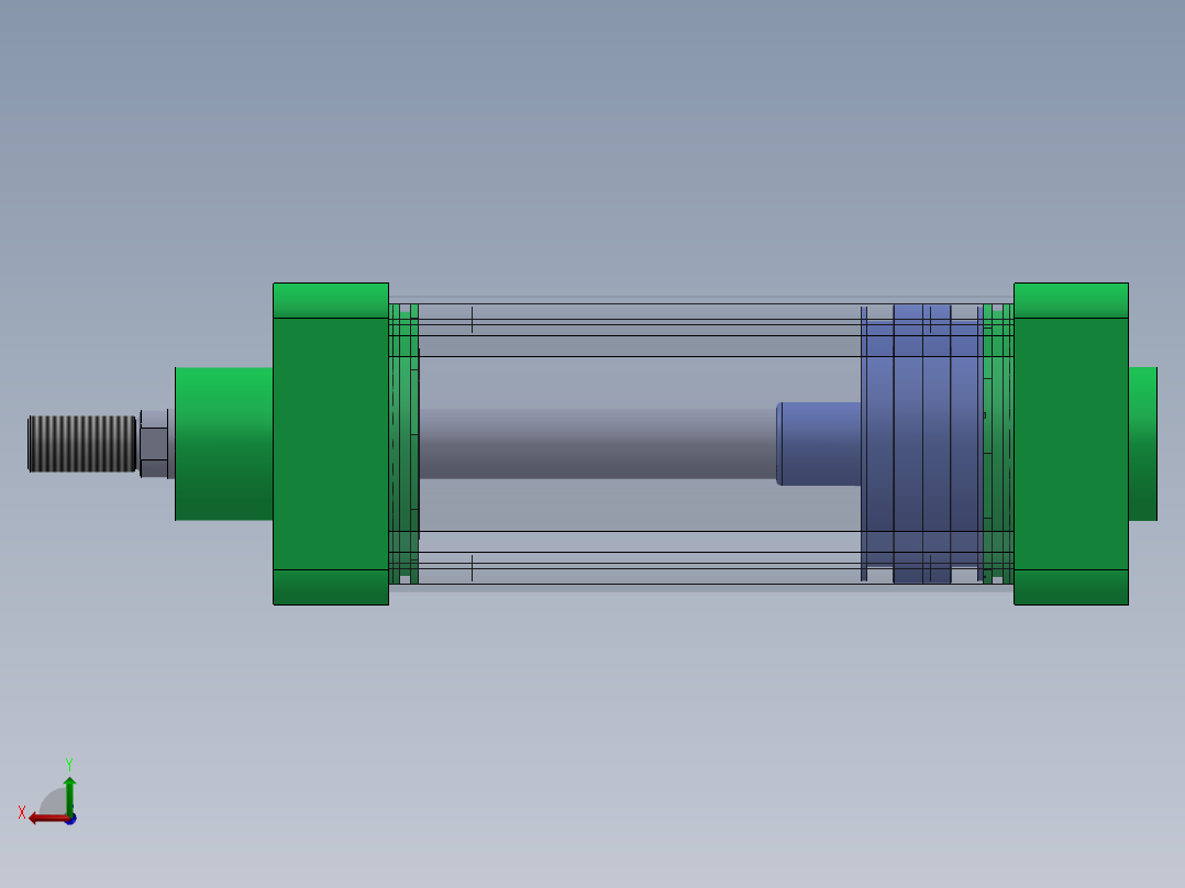 蓝色气动气缸r-100x25x160-1.snapshot.1后视图
