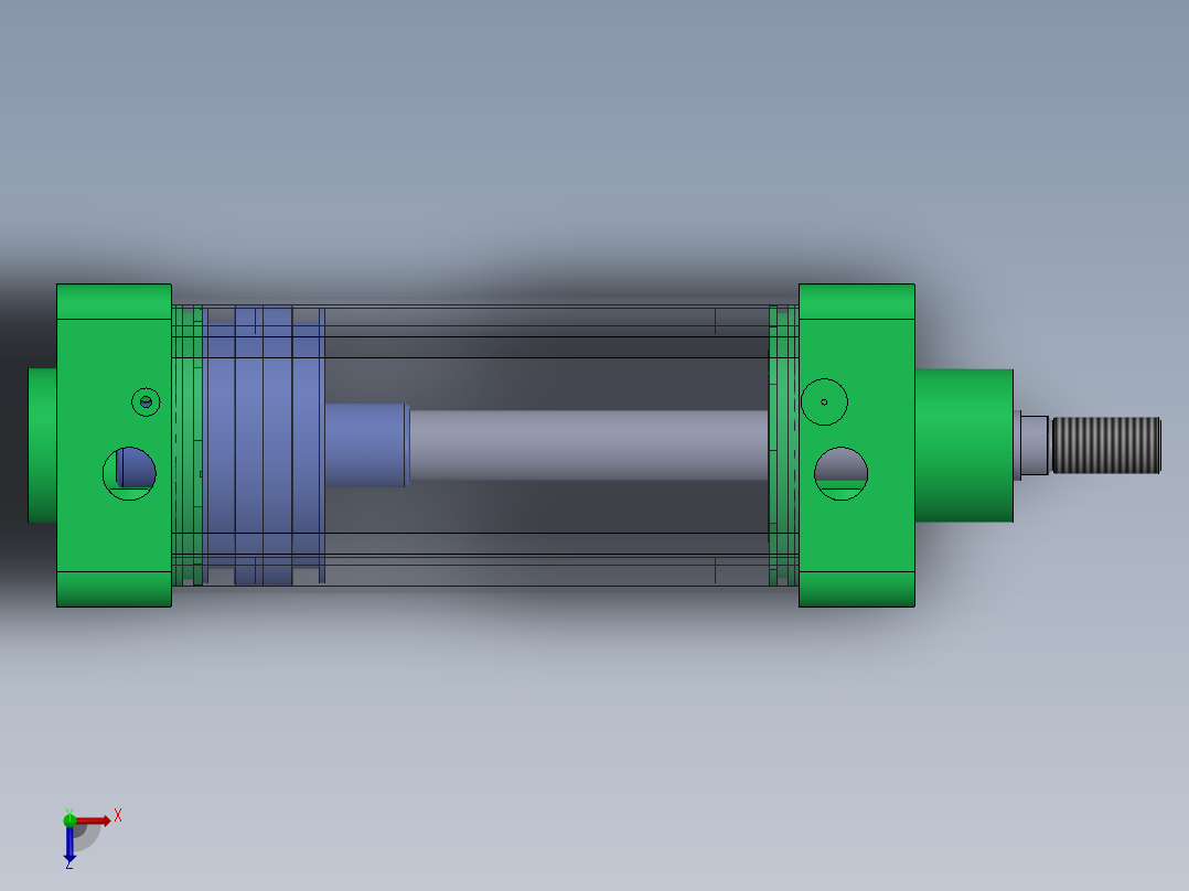 蓝色气动气缸r-100x25x160-1.snapshot.1俯视图