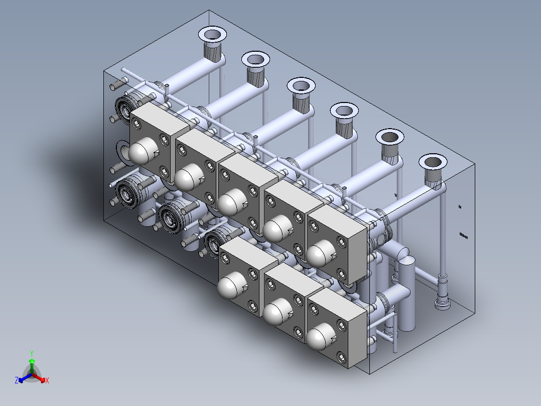 定制液压块正等轴测图