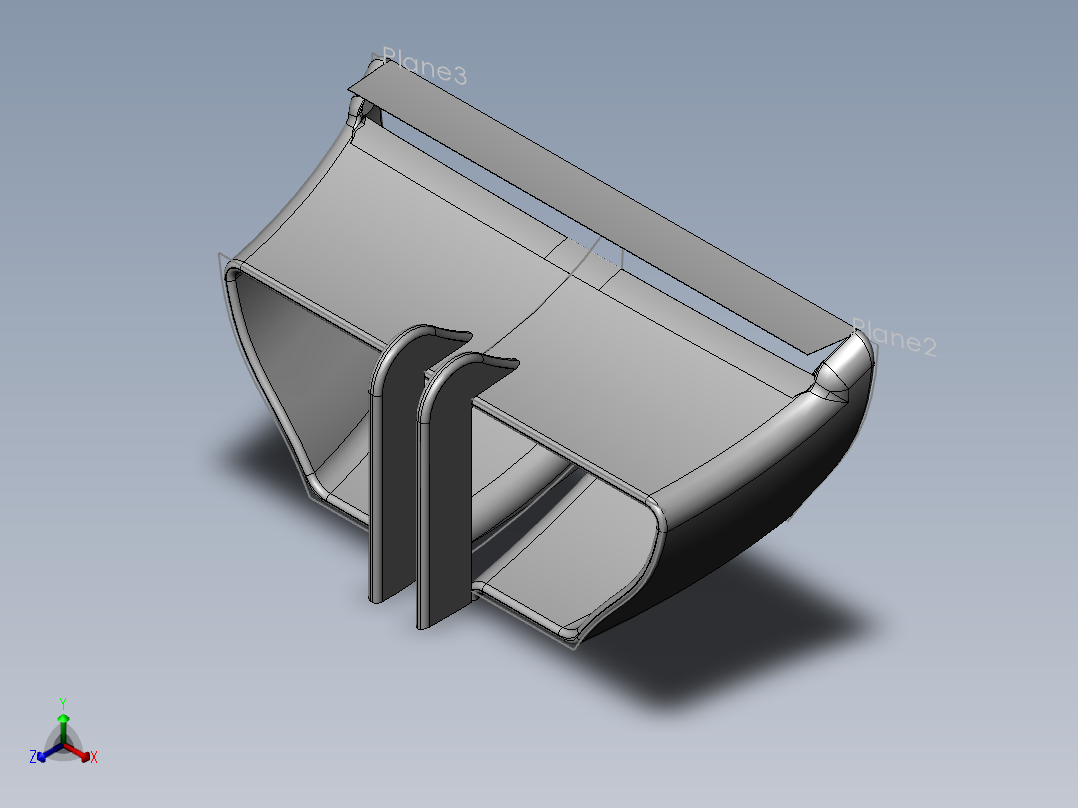 F1 DRS 激活后翼正等轴测图