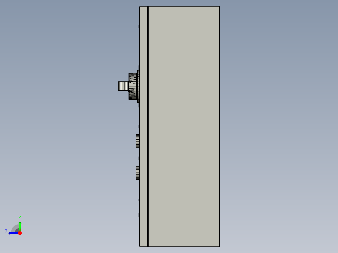 控制屏、屏幕(38)右视图