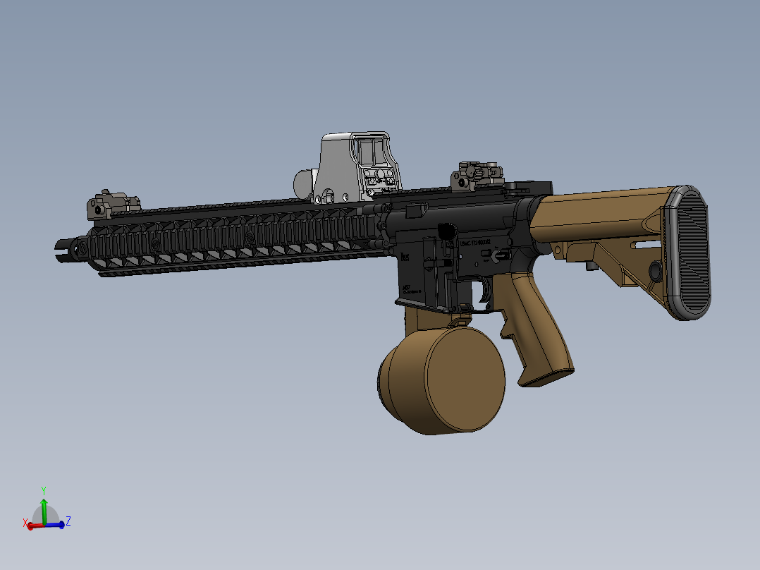 手枪左轮冲锋枪老式狙击步枪设计3D图纸mk18-3d-1 2 SW UG X_T