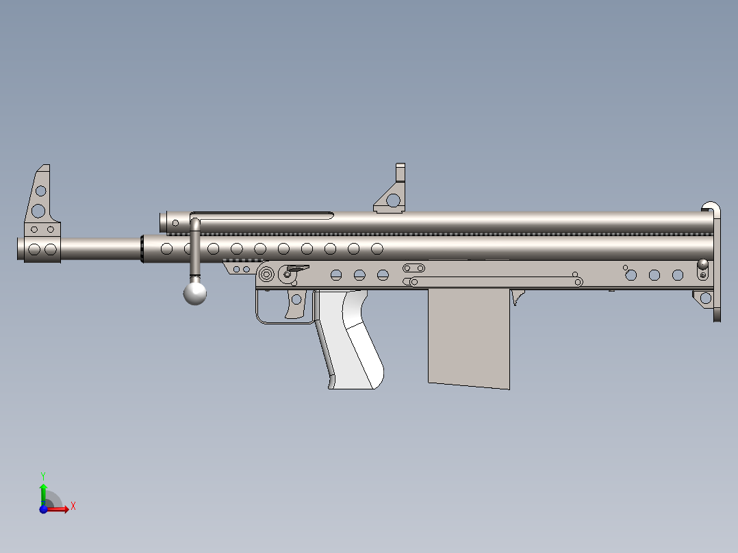 手枪左轮冲锋枪老式狙击步枪设计3D图纸bolt-action-defense-shotgun SW IGS前视图