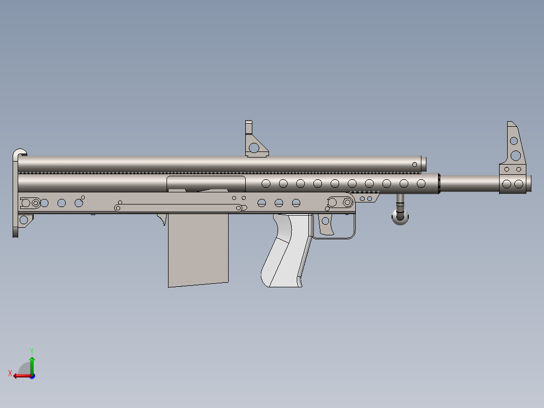手枪左轮冲锋枪老式狙击步枪设计3D图纸bolt-action-defense-shotgun SW IGS后视图