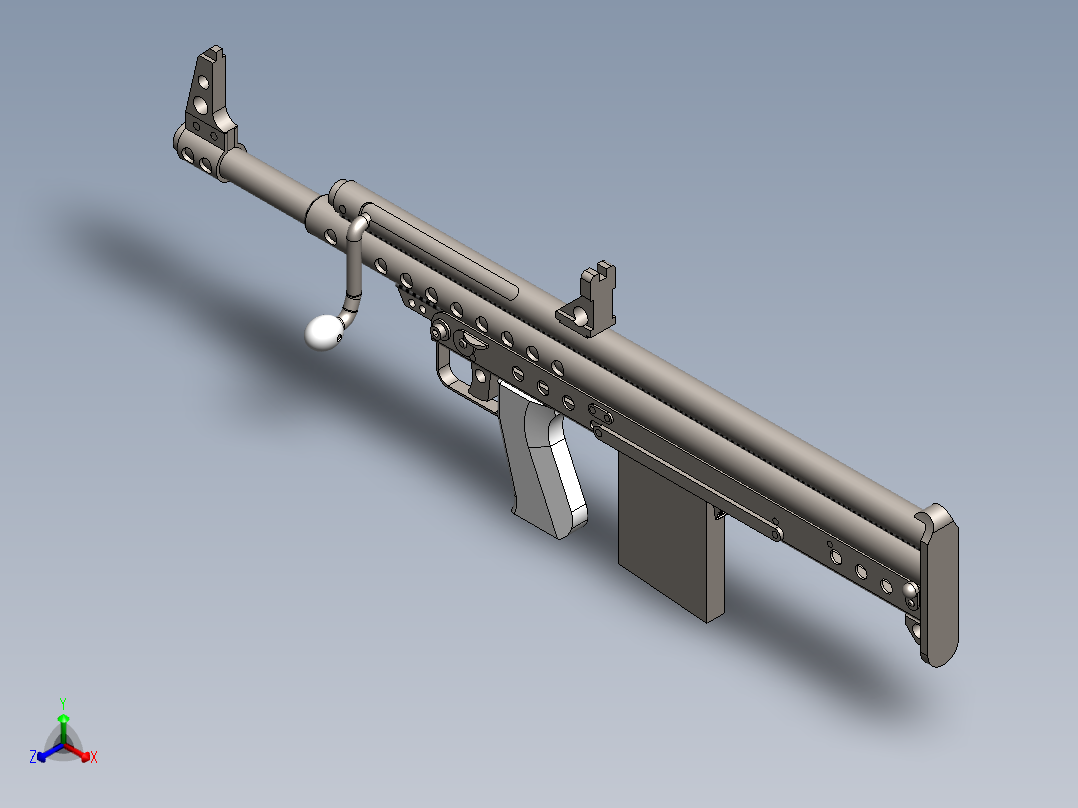 手枪左轮冲锋枪老式狙击步枪设计3D图纸bolt-action-defense-shotgun SW IGS正等轴测图
