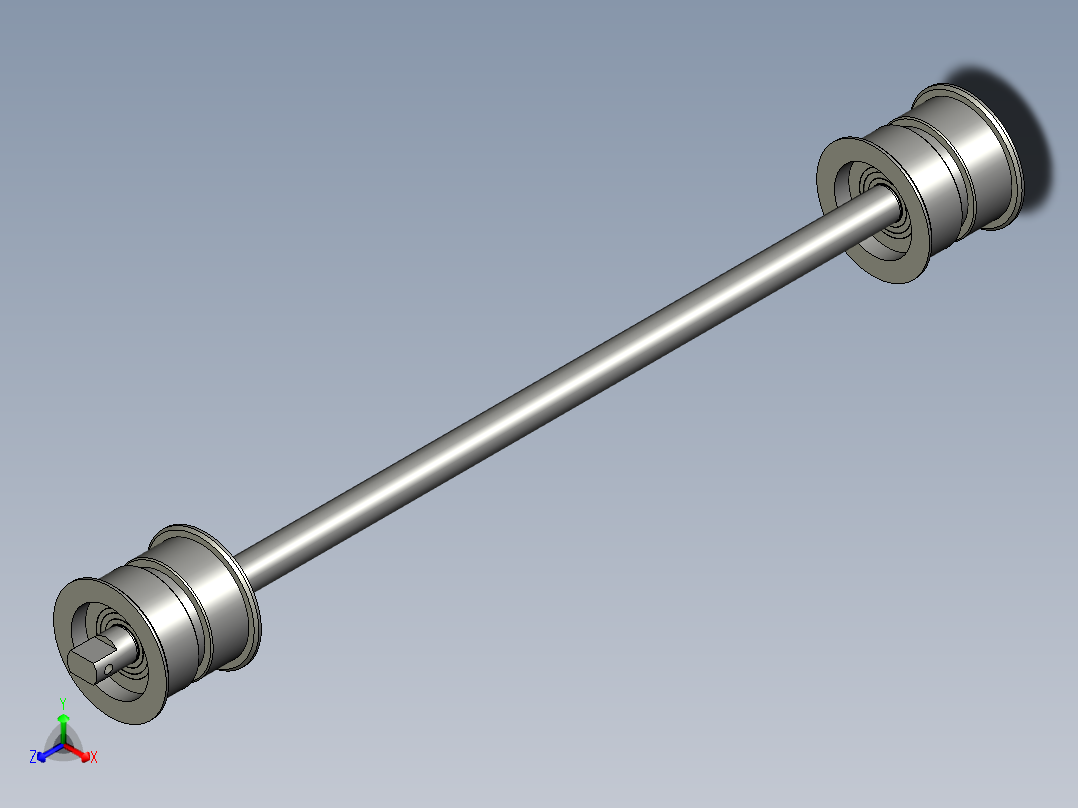 调节端传动辊组件正等轴测图