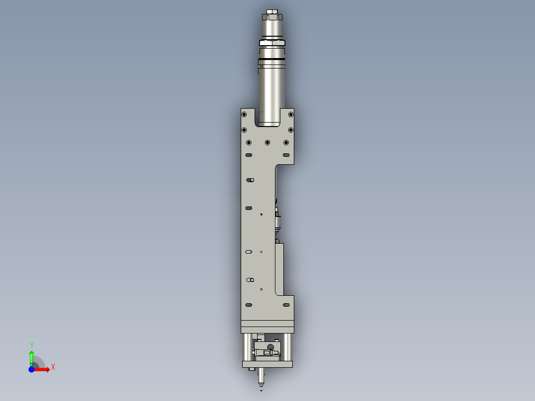 镜向螺母顶针机构前视图