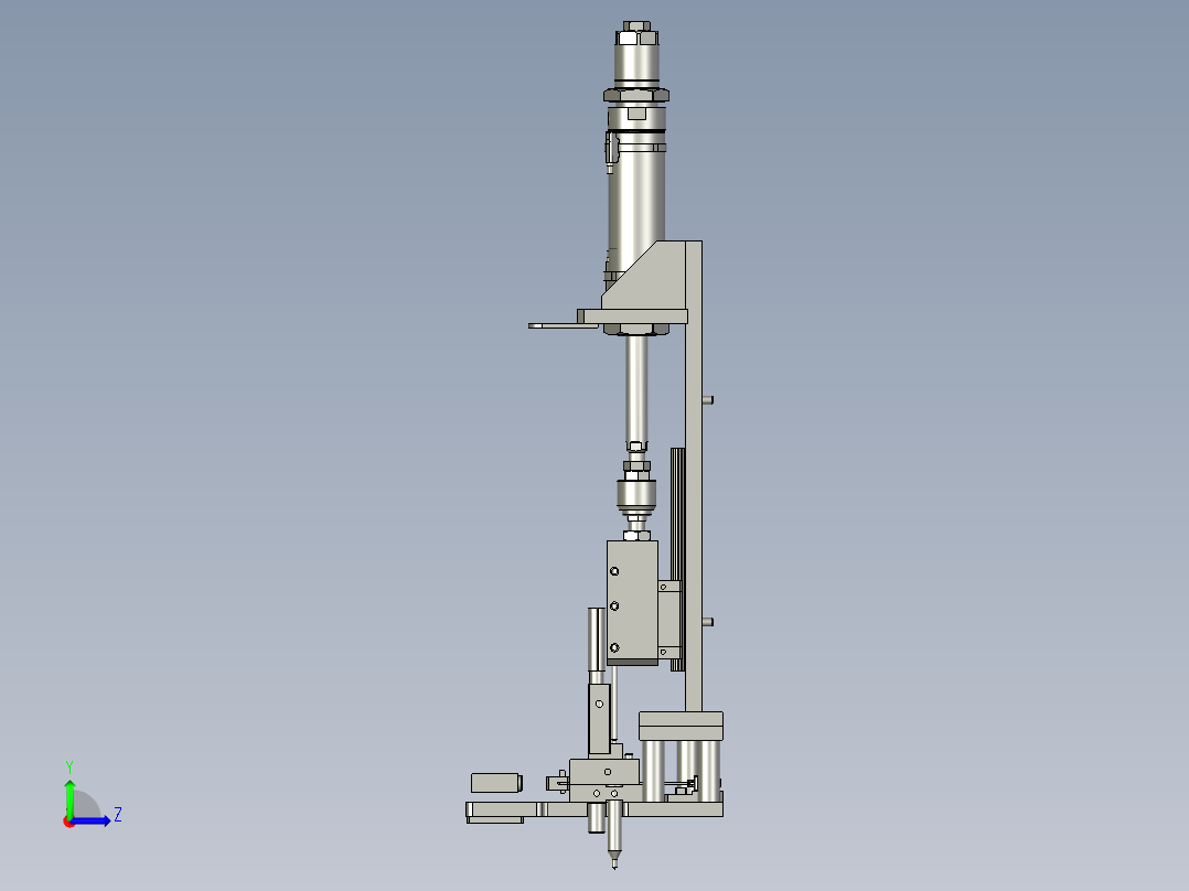 镜向螺母顶针机构左视图