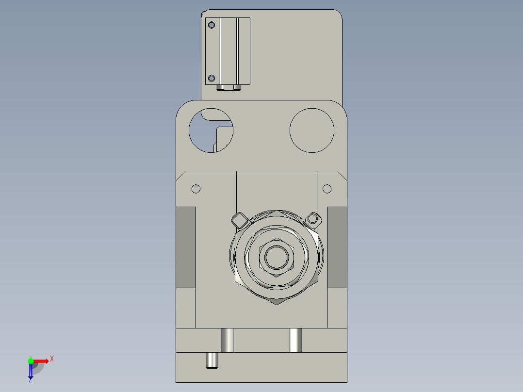 镜向螺母顶针机构俯视图