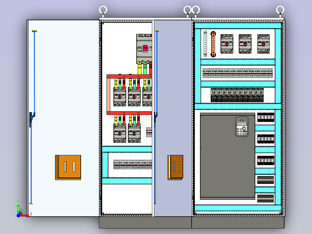 仿威图变频软启拼柜前视图