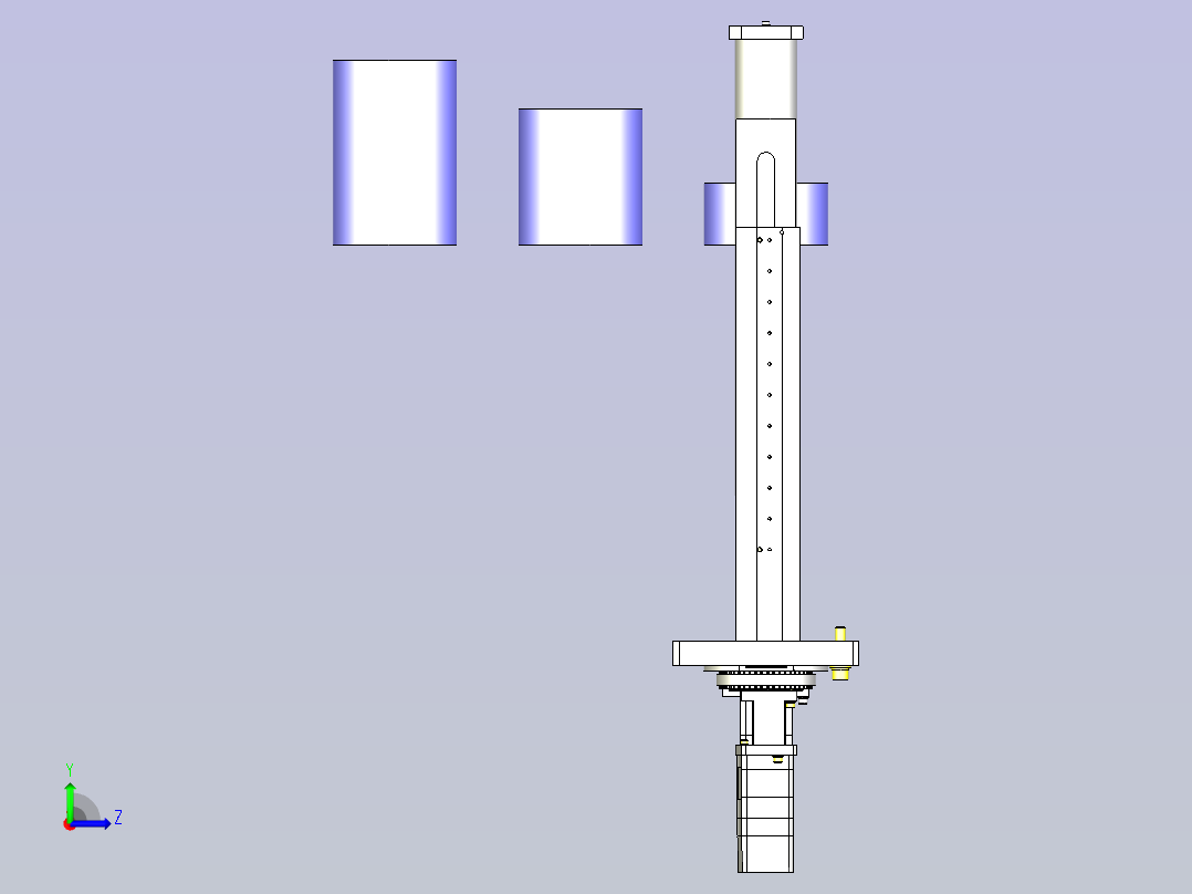 一款液体喷涂用喷嘴组件3D模型左视图