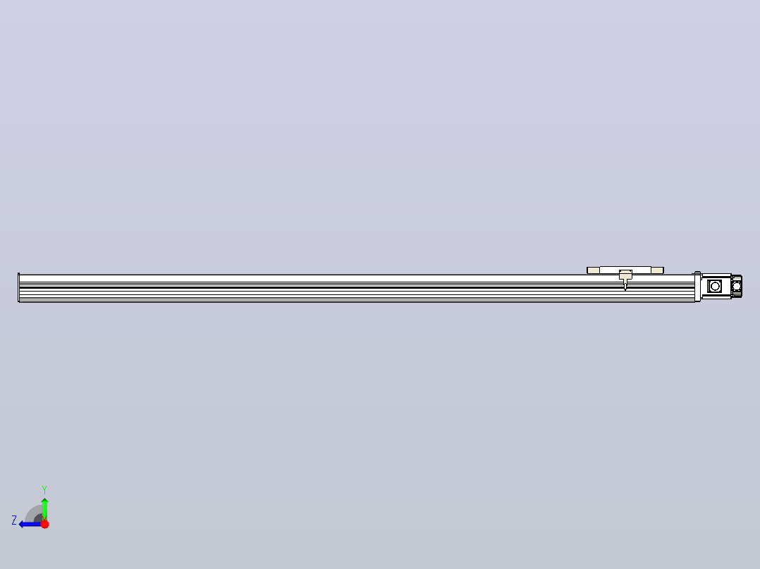 滚珠丝杠直线轴带导轨全封闭TPA-HCR-220D-3210C-L2200-M-Y-P1K-N3右视图