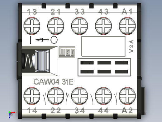 小型接触器caw 04-31-00d 23 6A 24V WEG接触器俯视缩略图