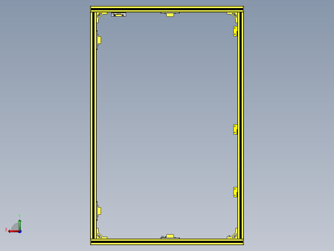 带铝合金型材开闭开关的折叠门后视图