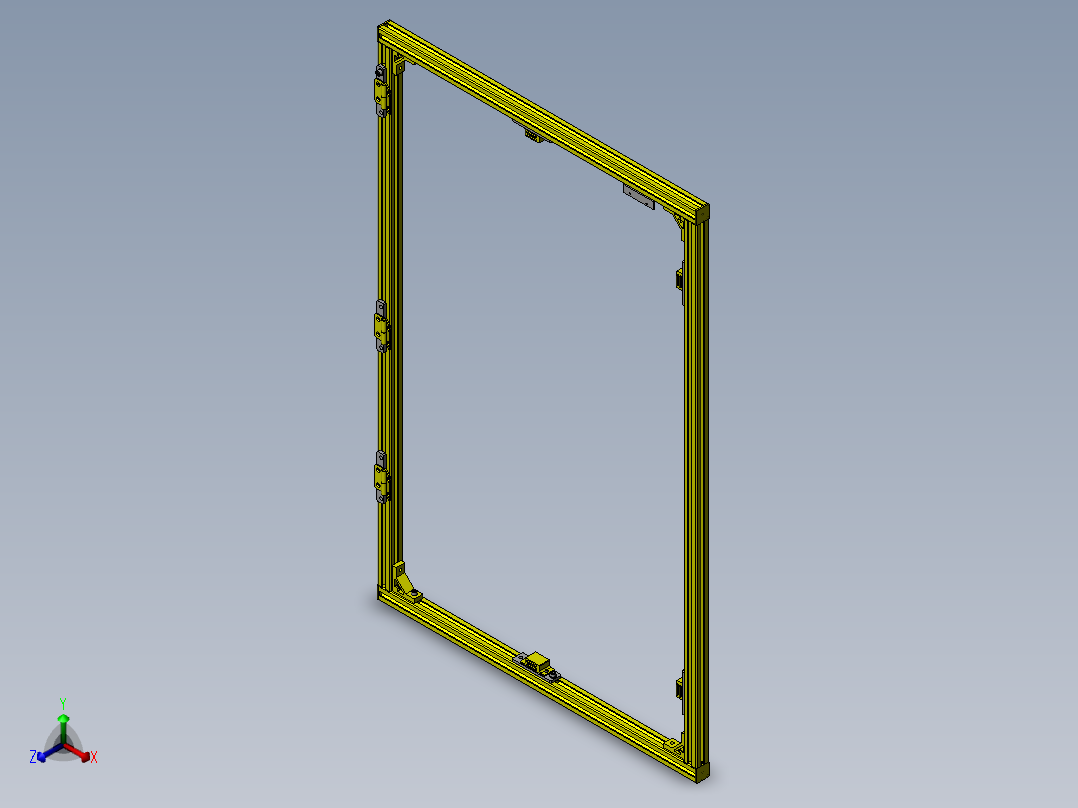带铝合金型材开闭开关的折叠门正等轴测图